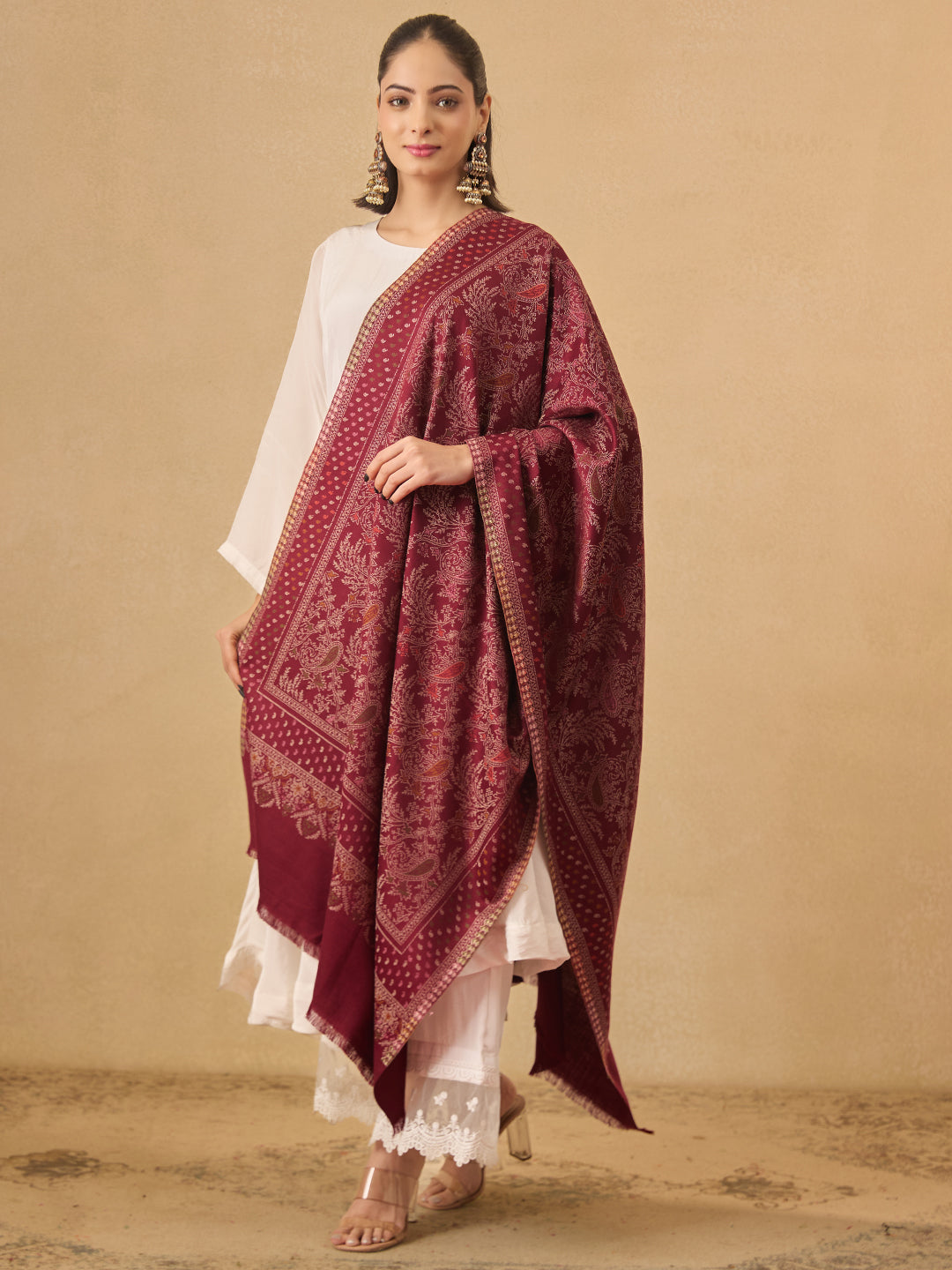 Pashmoda Women Paisley Harmony Kaani Stole (Size : 71X203 CM)