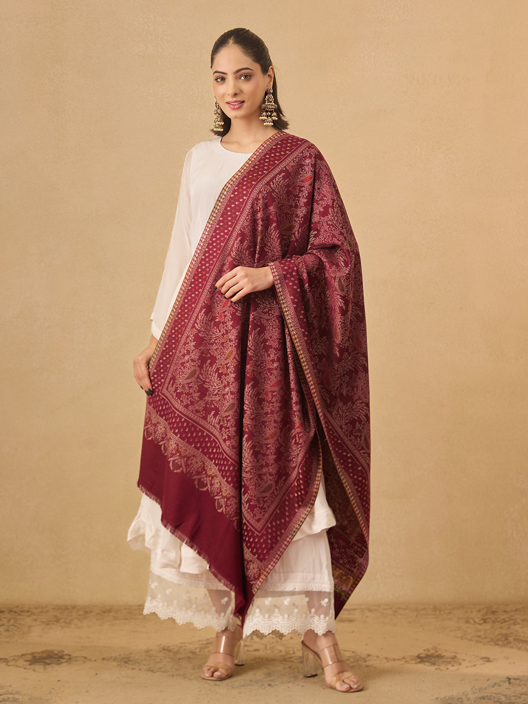 Pashmoda Women Paisley Harmony Kaani Stole (Size : 71X203 CM)