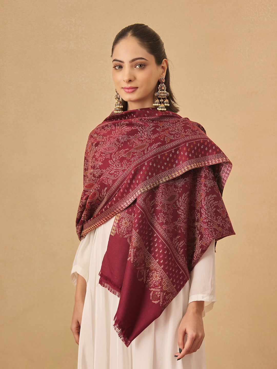 Pashmoda Women Paisley Harmony Kaani Stole (Size : 71X203 CM)