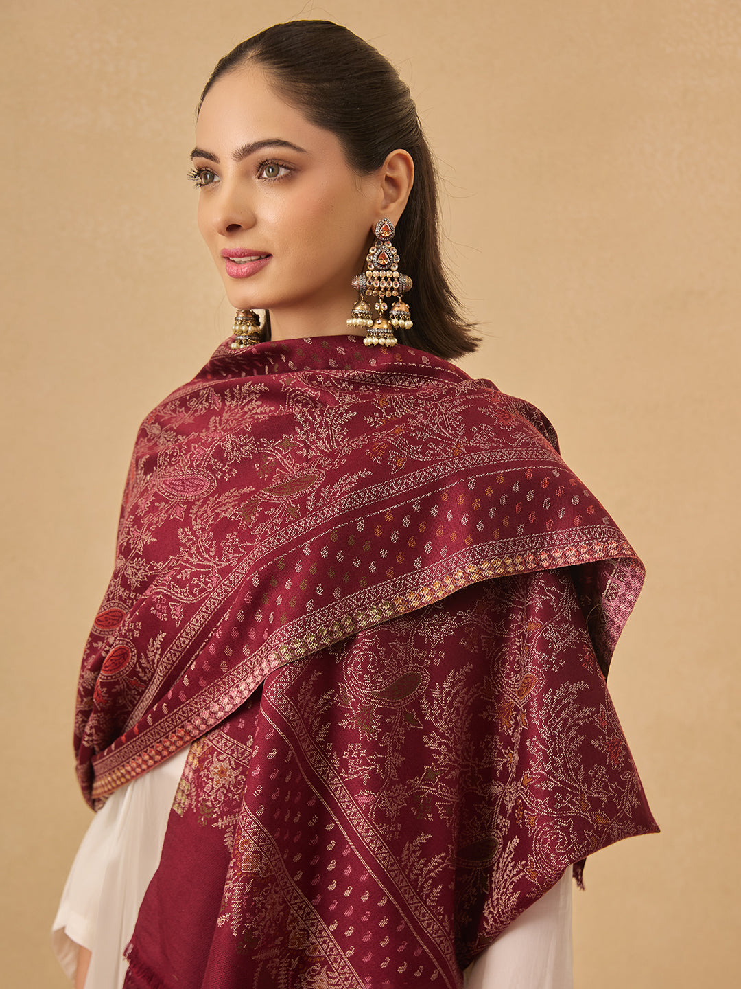 Pashmoda Women Paisley Harmony Kaani Stole (Size : 71X203 CM)