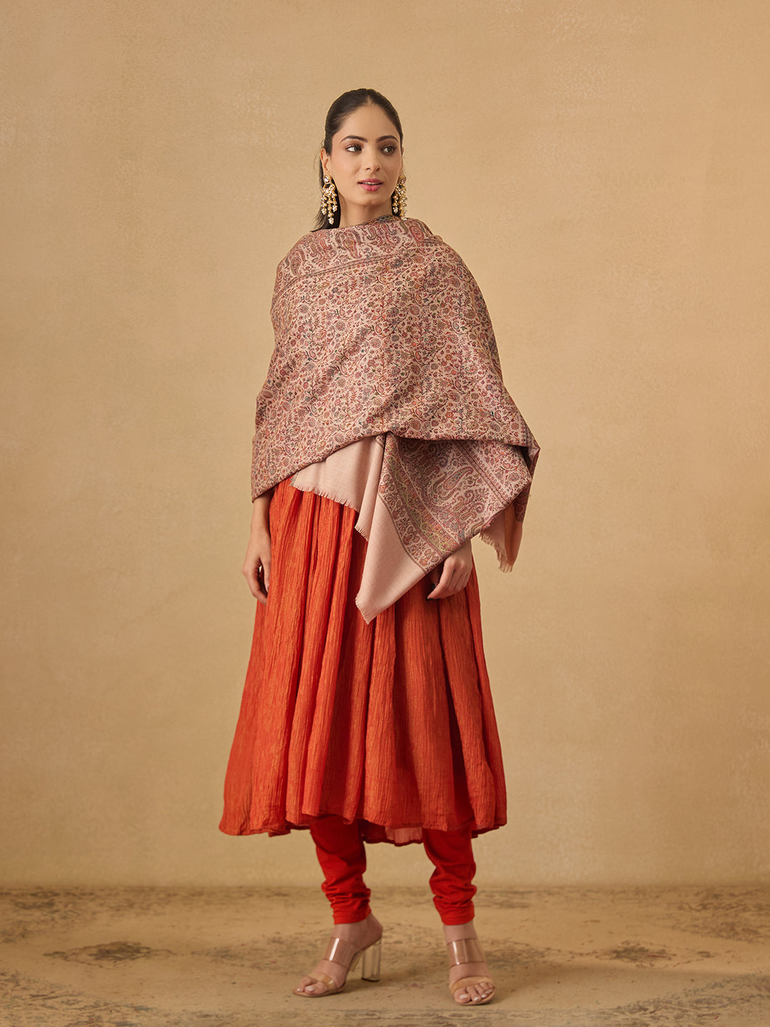 Pashmoda Women Gulbadan Kashmiri Jamawar Woven Shawl (Size: 101X203 CM)