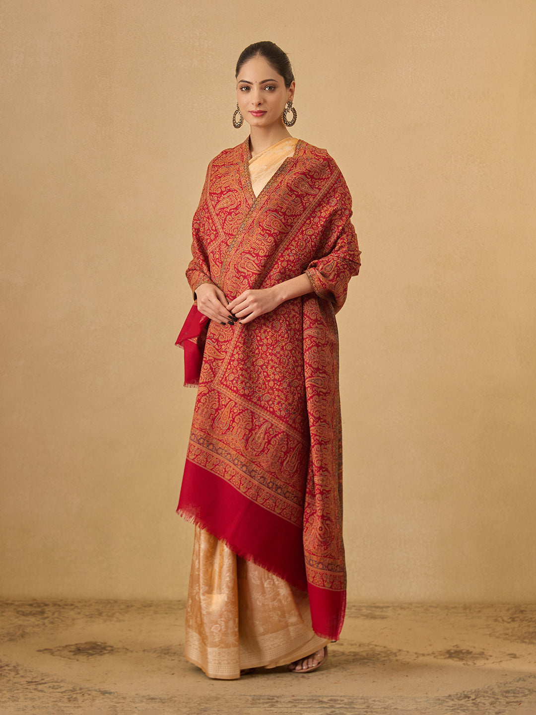 Pashmoda Women Gulbadn Kashmiri Jamawar Woven Shawl (Size: 101X203 CM)