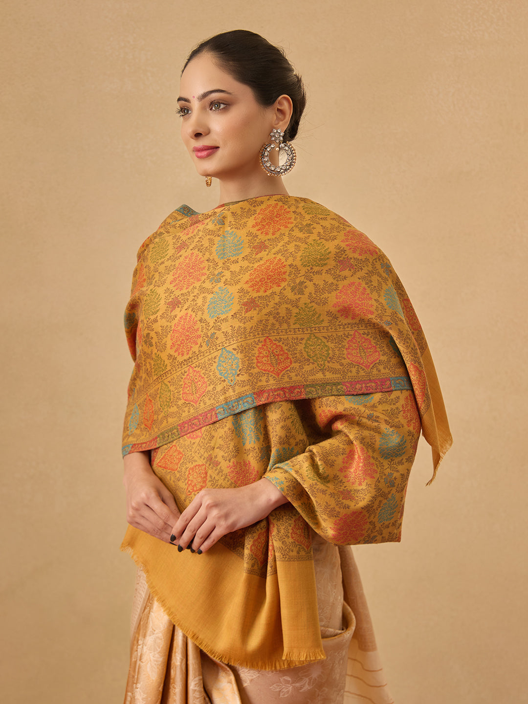 Pashmoda Women Nazrana Kashmiri Jamawar Woven Shawl (Size: 101X203 CM)