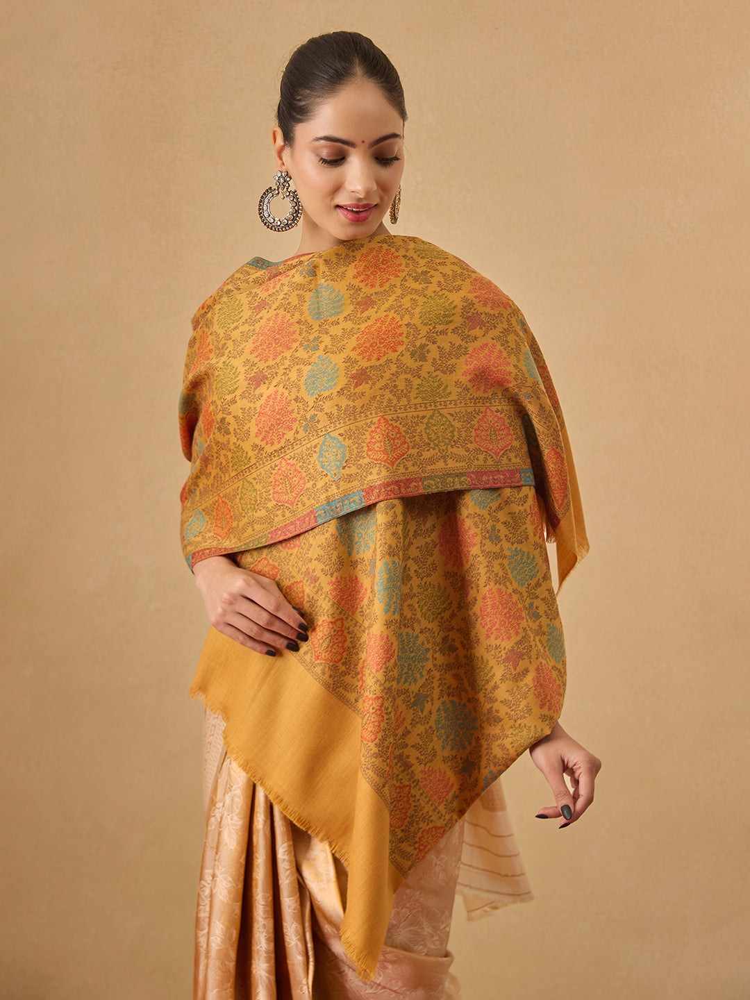 Pashmoda Women Nazrana Kashmiri Jamawar Woven Shawl (Size: 101X203 CM)