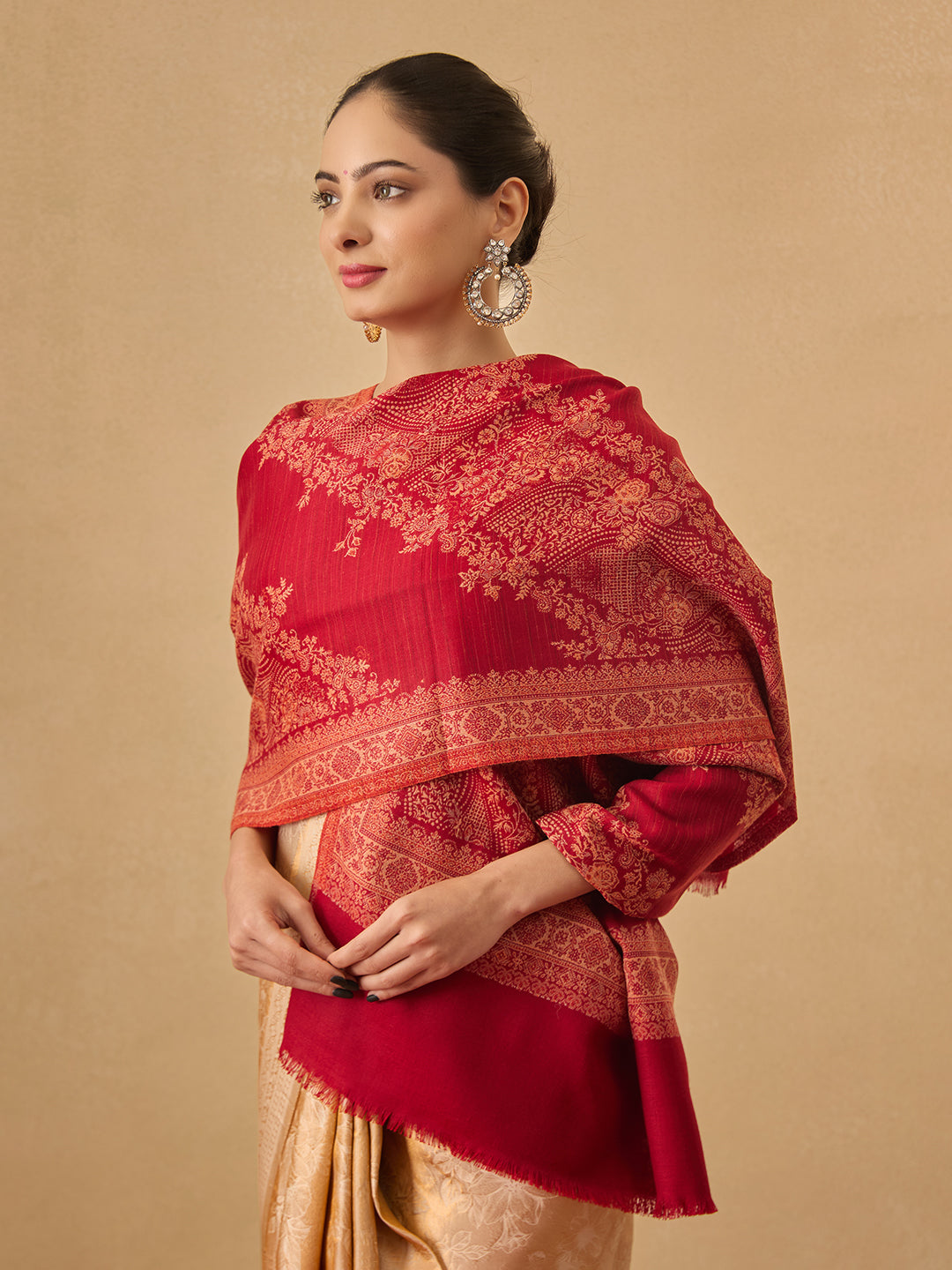 Pashmoda Women Kohsar Kashmiri Jamawar Woven Shawl (Size: 101X203 CM)