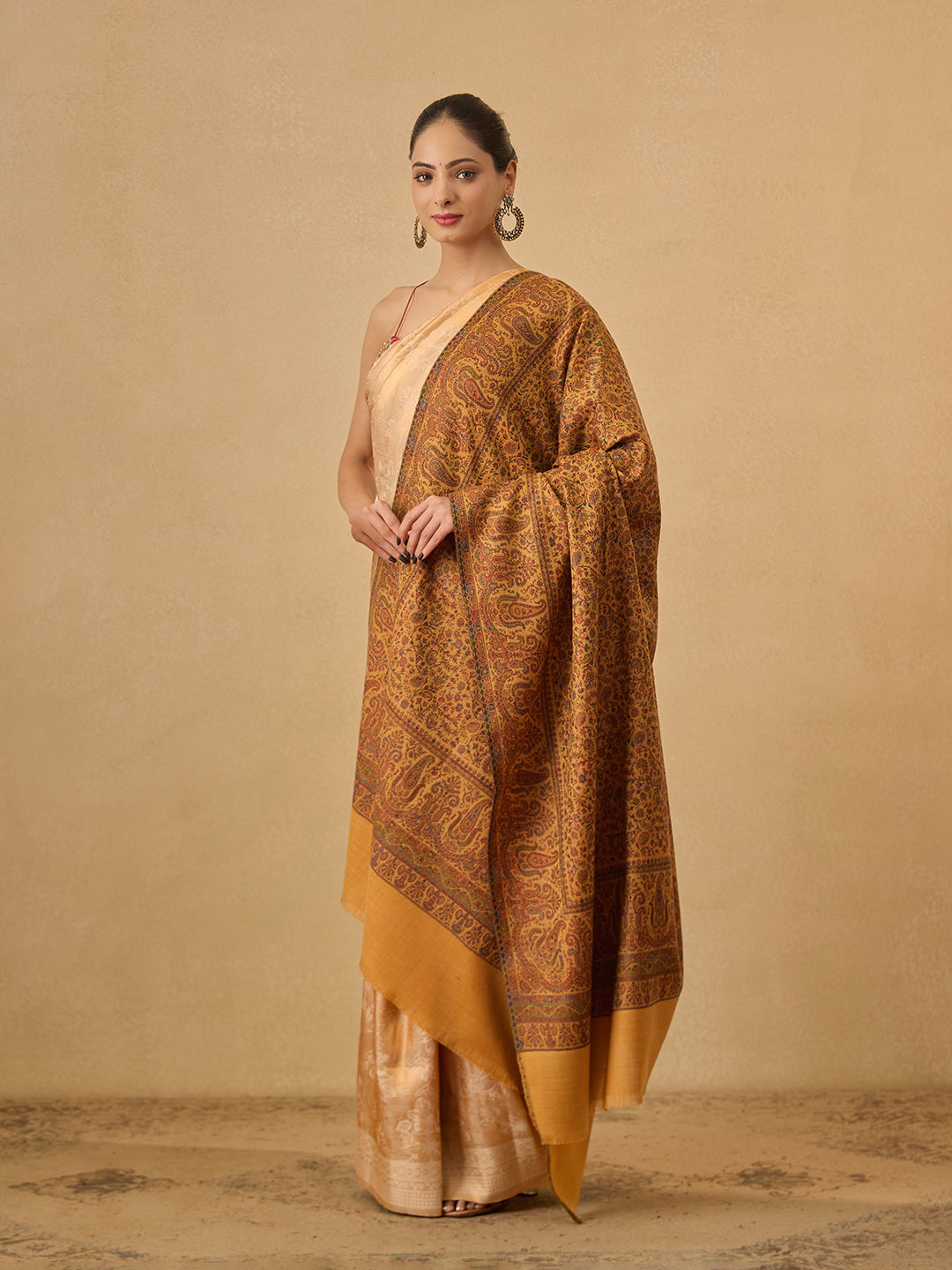 Pashmoda Women Gulbadn Kashmiri Jamawar Woven Shawl (Size: 101X203 CM)