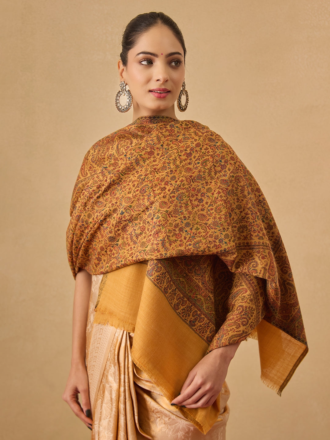 Pashmoda Women Gulbadn Kashmiri Jamawar Woven Shawl (Size: 101X203 CM)