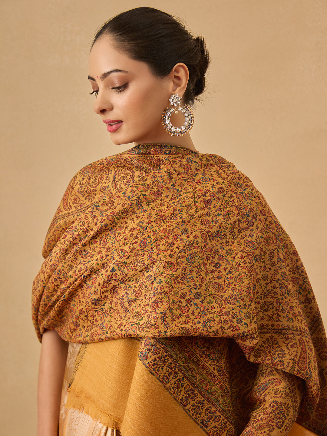 Pashmoda Women Gulbadn Kashmiri Jamawar Woven Shawl (Size: 101X203 CM)