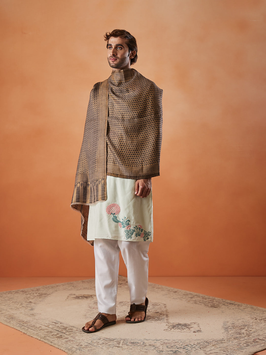 Men Aarzoo Fine Pashmina Wool Blend Stole, Scarf (Size71X203 CM)