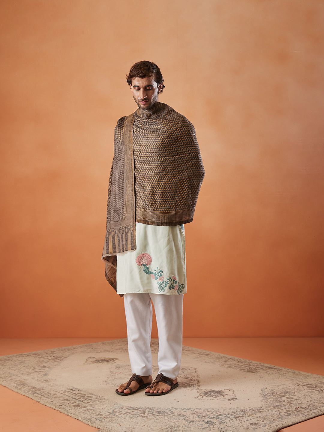 Men Aarzoo Fine Pashmina Wool Blend Stole, Scarf (Size71X203 CM)