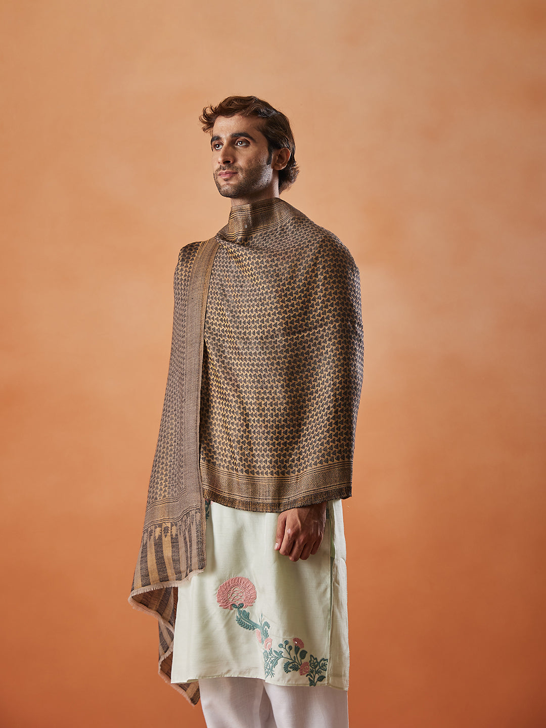 Men Aarzoo Fine Pashmina Wool Blend Stole, Scarf (Size71X203 CM)