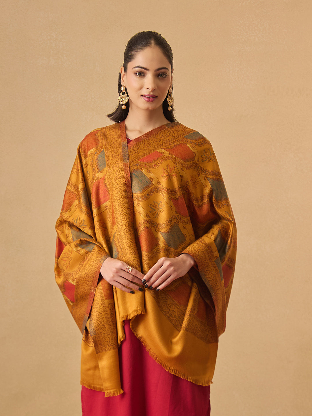 Pashmoda Women Floral Geometry Kaani Stole (Size : 71X203 CM)