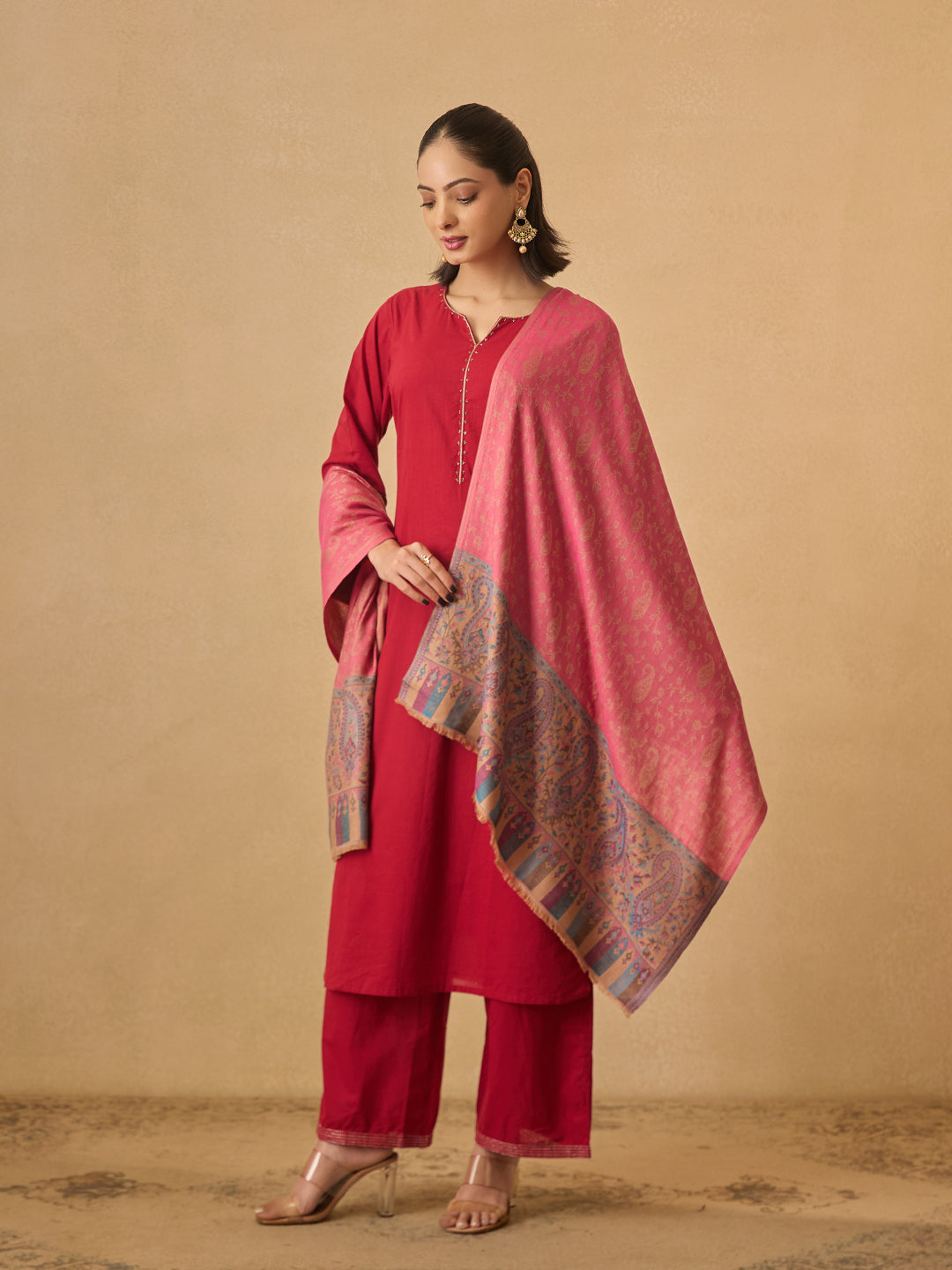 Pashmoda Women Gulpari Kaani Stole (Size : 71X203 CM)