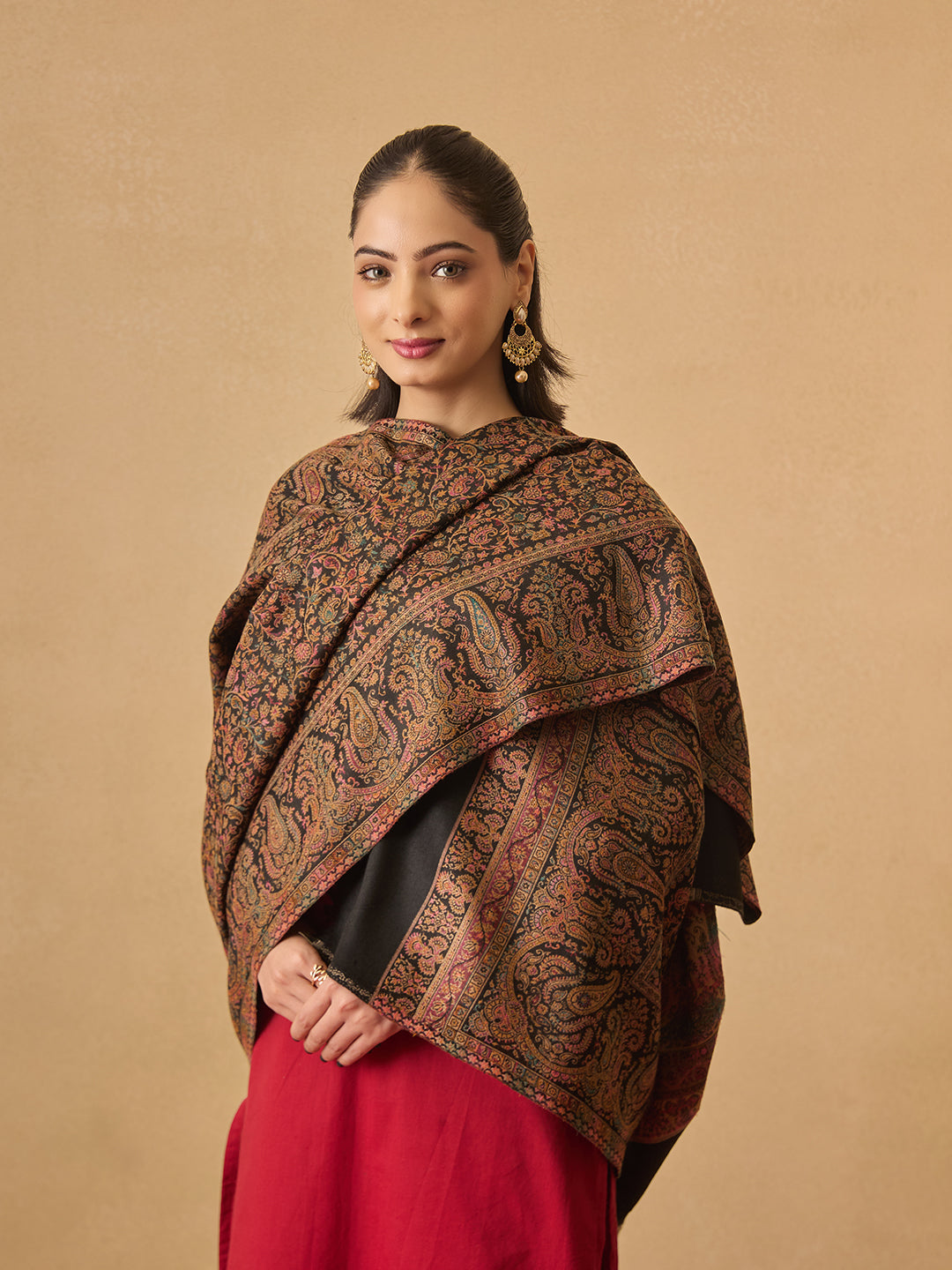 Pashmoda Women Gulbadn Kashmiri Jamawar Woven Shawl (Size: 101X203 CM)