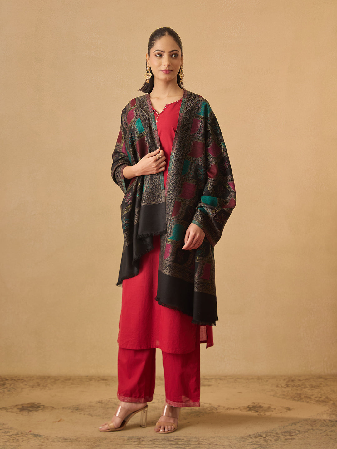 Pashmoda Women Floral Geometry Kaani Stole (Size : 71X203 CM)