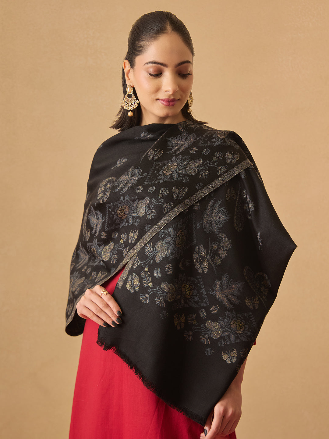 Pashmoda Women Eternal Blooms Kaani Stole (Size : 71X203 CM)