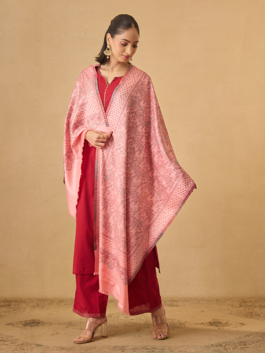 Pashmoda Women Paisley Harmony Kaani Stole (Size : 71X203 CM)