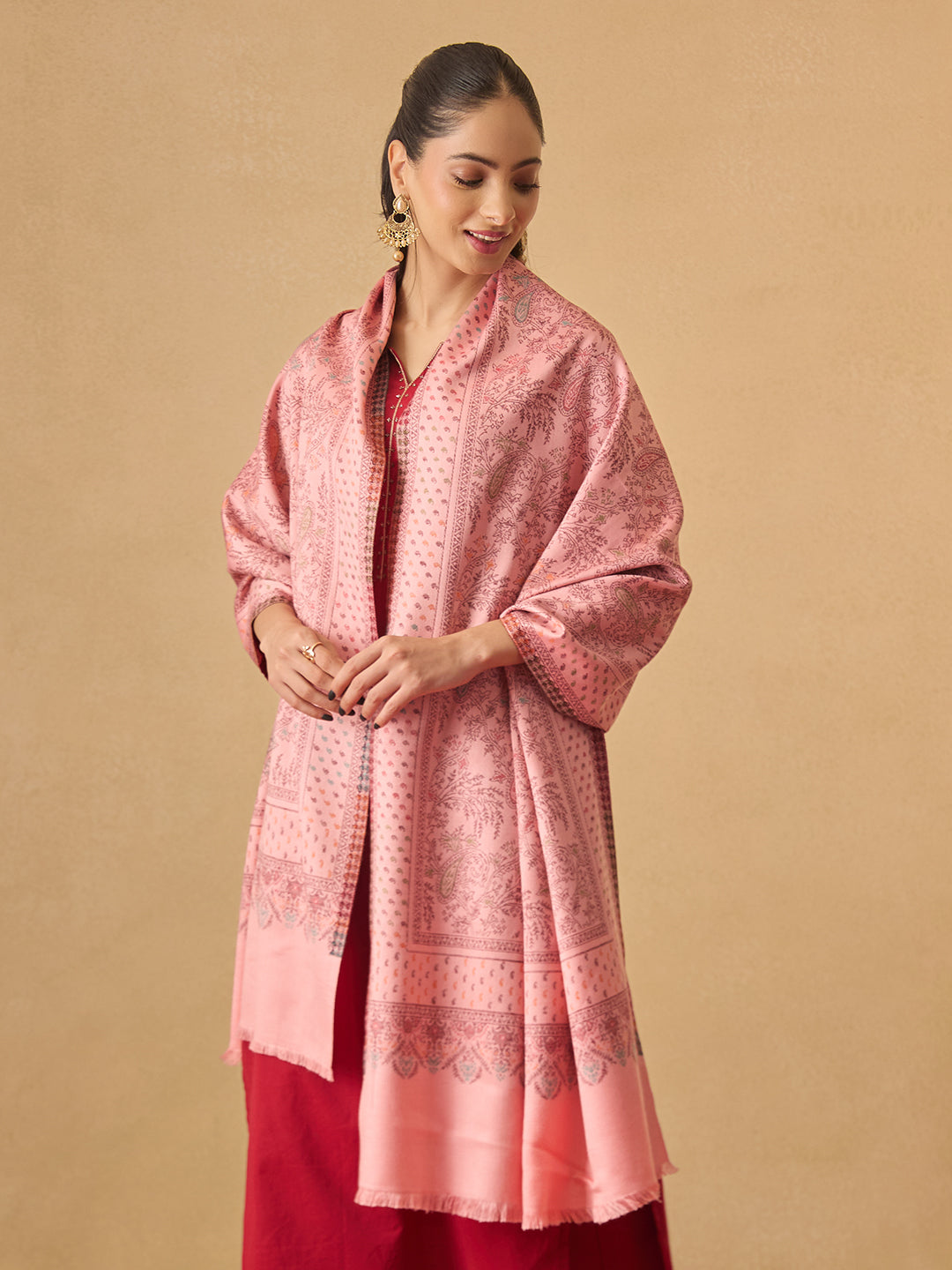 Pashmoda Women Paisley Harmony Kaani Stole (Size : 71X203 CM)