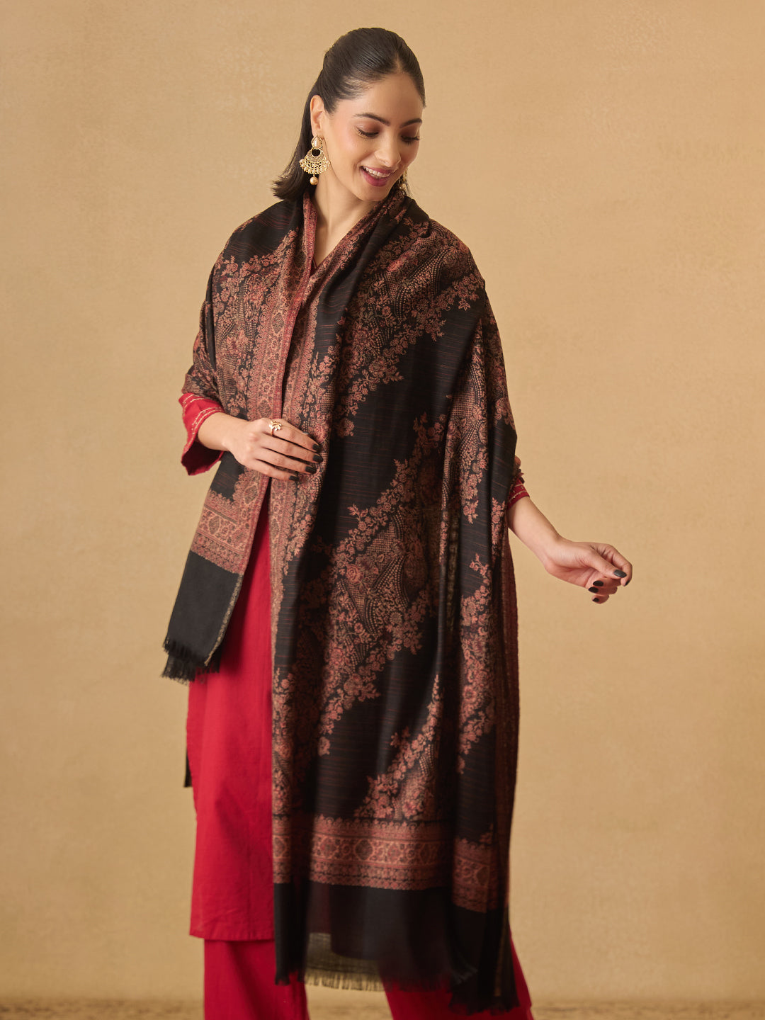 Pashmoda Women Kohsar Kashmiri Jamawar Woven Shawl (Size: 101X203 CM)