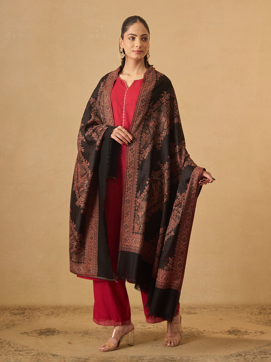 Pashmoda Women Kohsar Kashmiri Jamawar Woven Shawl (Size: 101X203 CM)
