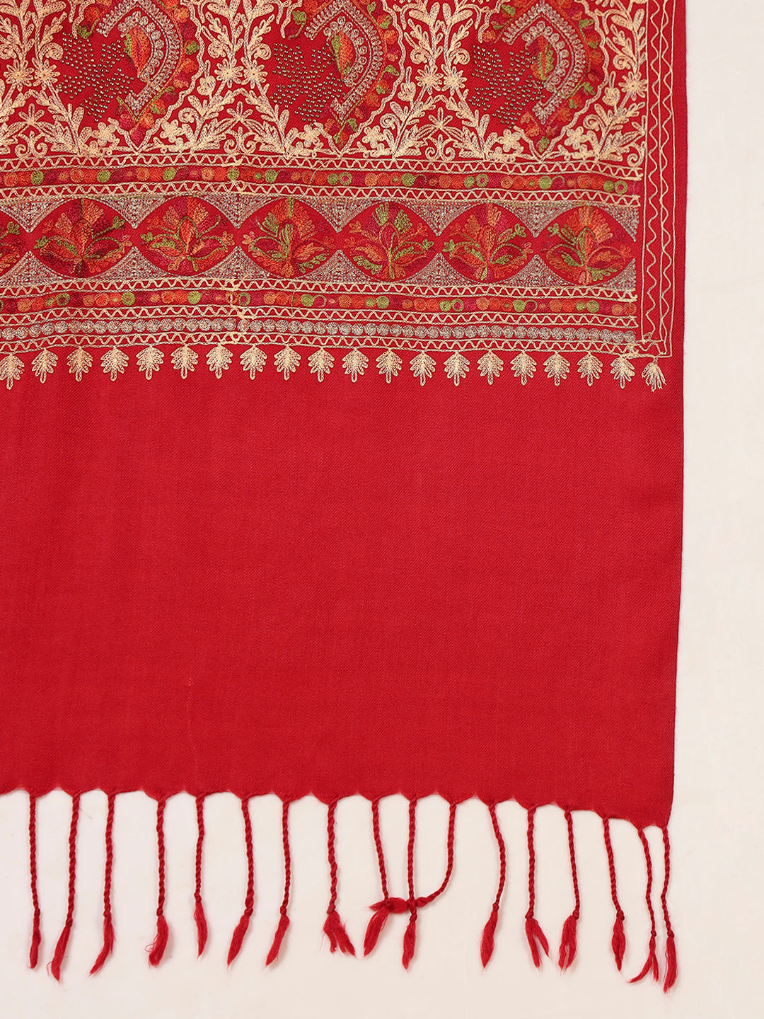 Pashmoda Women Ornate Harmony Fine Wool Nalki Embroidered Stole (Size : 71X203 CM)