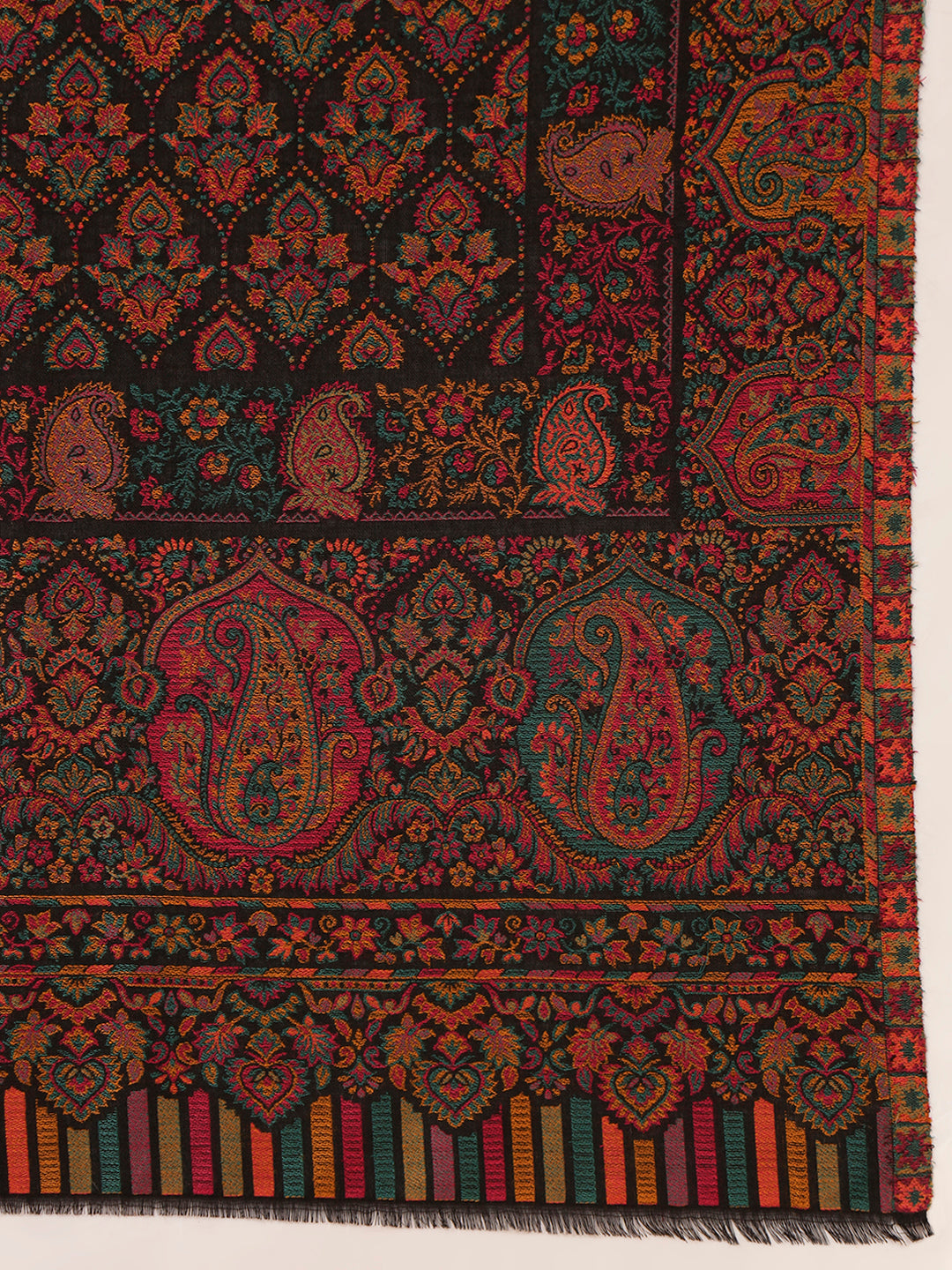 Pashmoda Women Gulraiz Kaani Wool Blend Kashmiri Shawl (Size: 101X203 CM)