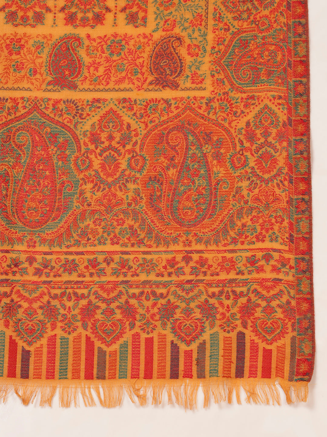 Pashmoda Women Gulraiz Kaani Wool Blend Kashmiri Shawl (Size: 101X203 CM)