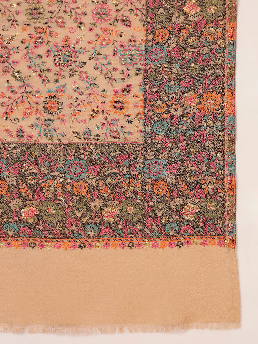 Pashmoda Women Mehar Kaani Wool Blend Kashmiri Shawl (Size: 101X203 CM)