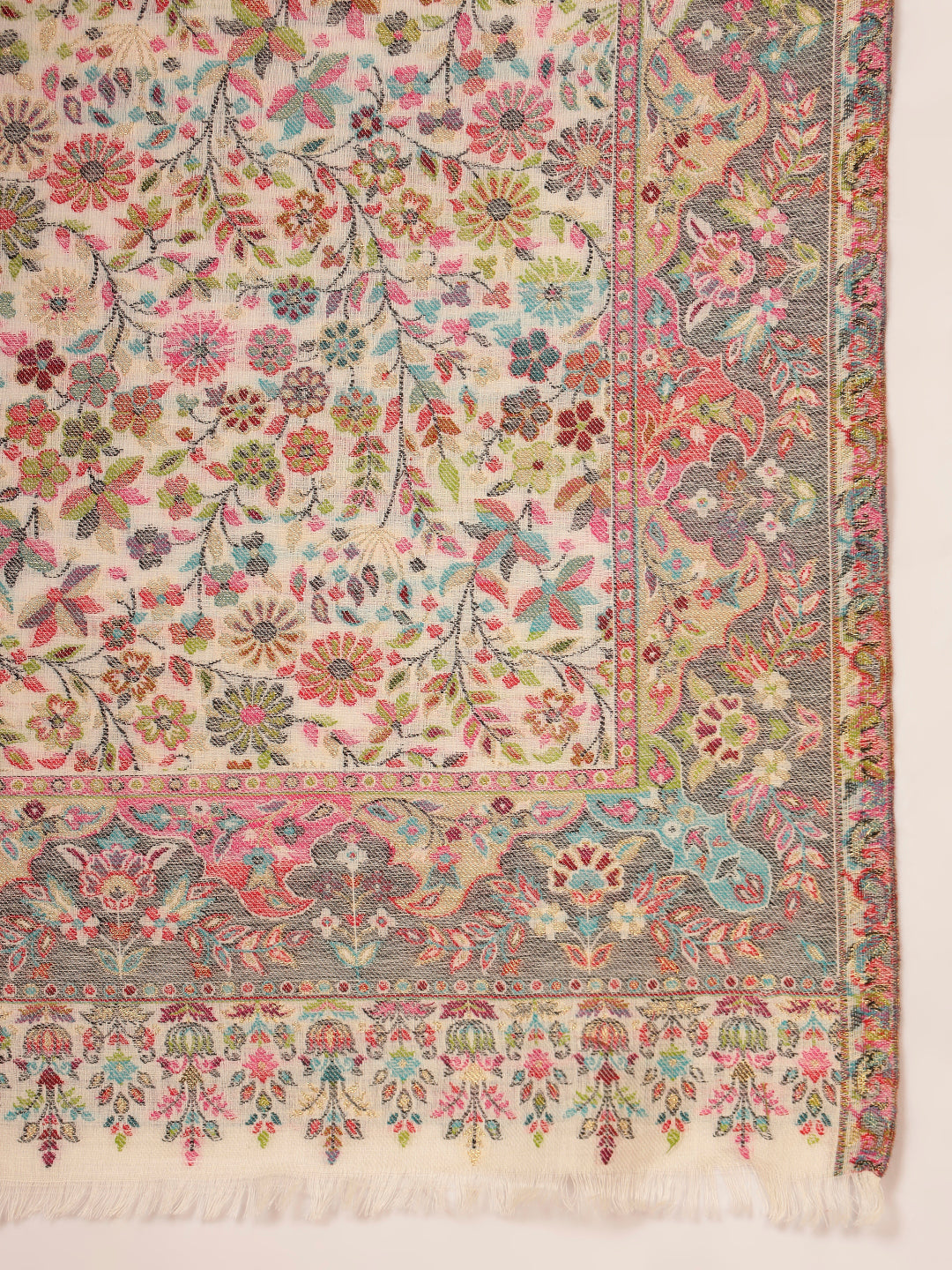 Pashmoda Women Nazrana Kaani Wool Blend Kashmiri Shawl (Size: 101X203 CM)