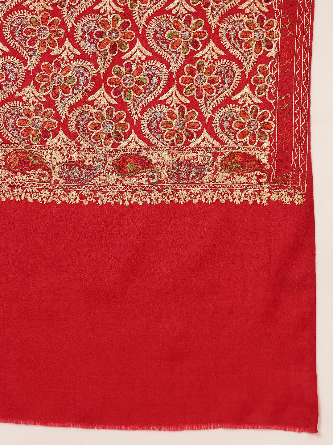 Pashmoda Women Kashish Fine Wool Nalki Embroidered Stole (Size : 71X203 CM)
