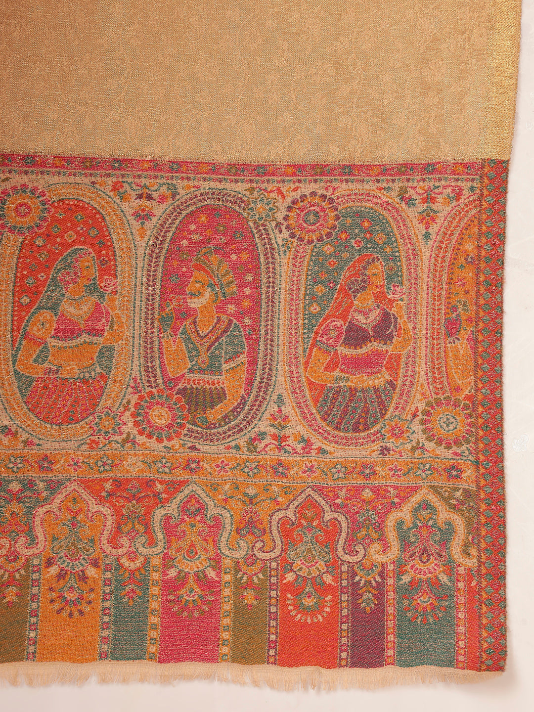 Pashmoda Women Silsila Zari Kaani Fine Wool Shawl (Size: 101X203 CM)