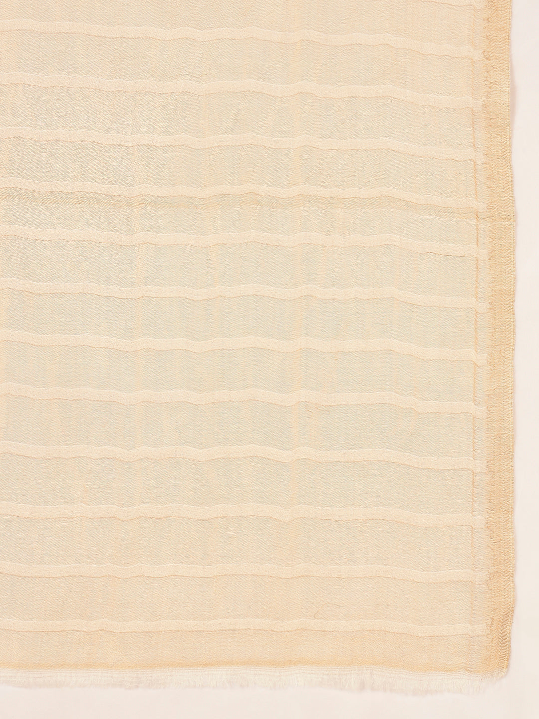 Pashmoda Women Golden Mirage Reversible Zari Moonlight Fine Wool Stole (Size: 71x203 Cm)