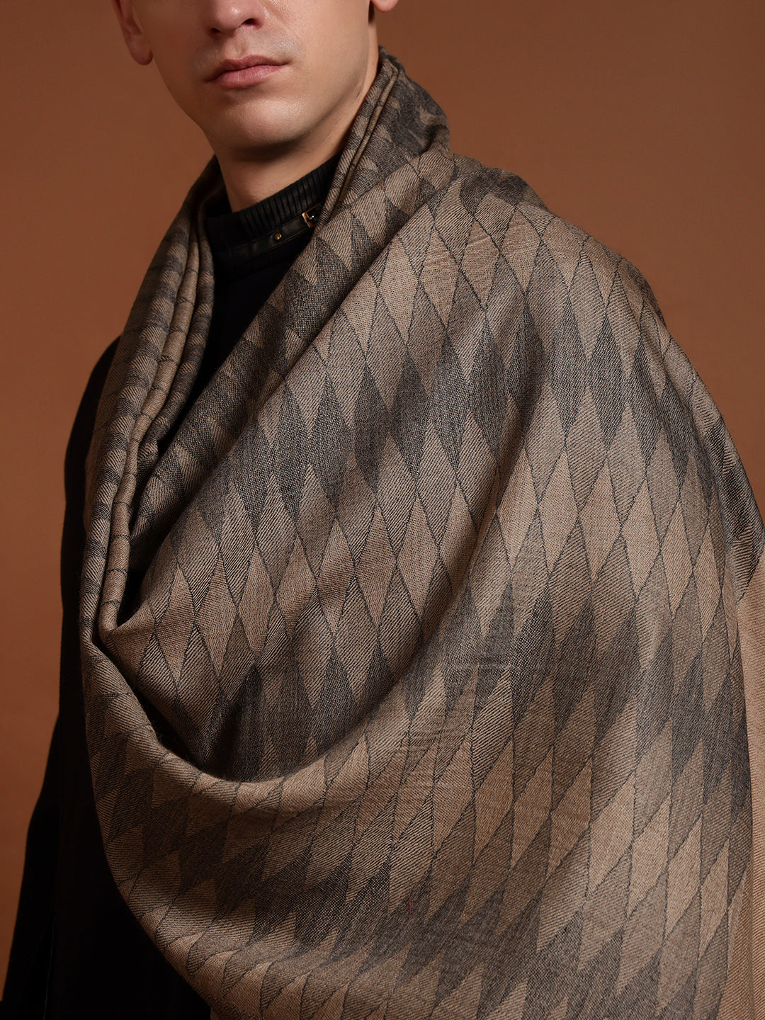 Men Ananta Ikat 100% Pure Wool Checkered Stole