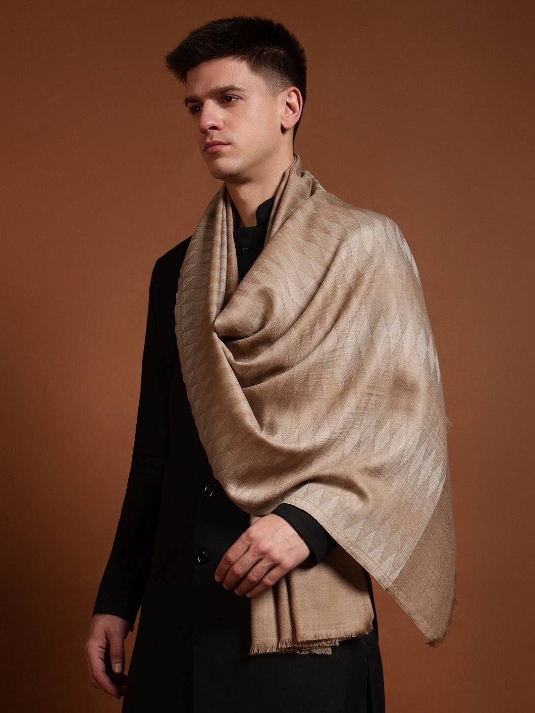 Men Ananta Ikat 100% Pure Wool Checkered Stole