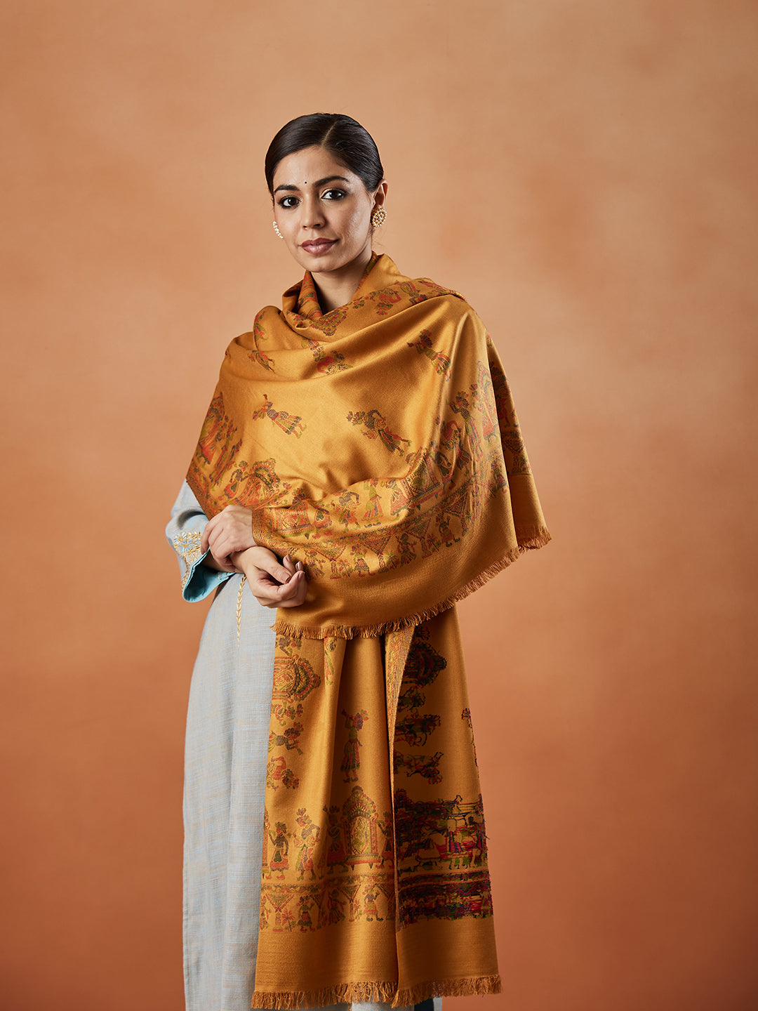 Pashmoda Women Pari mahal Kaani Stole Size:( 71X203 CM)