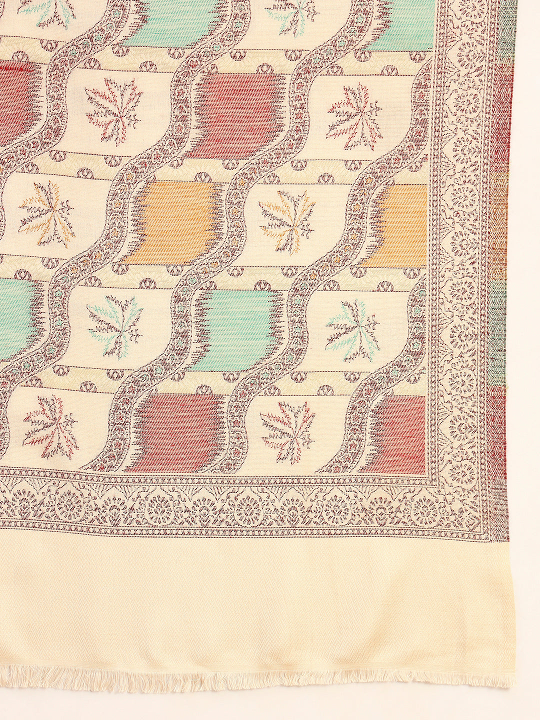 Pashmoda Men Floral Geometry Kaani Stole (Size : 71X203 CM)