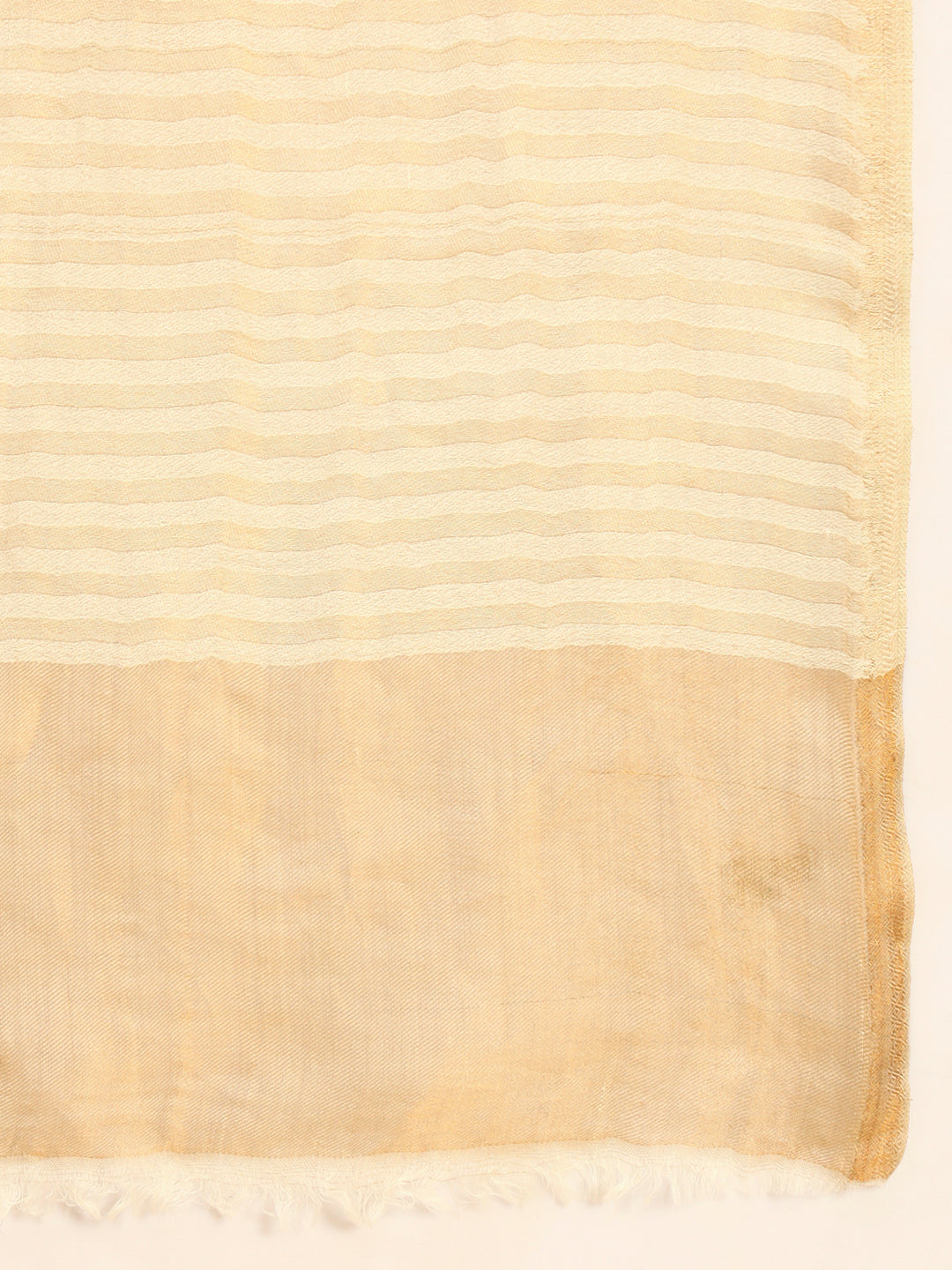 Pashmoda Men Golden Eclipse Reversible Zari Moonlight Fine Wool Stole (Size: 71x203 Cm)