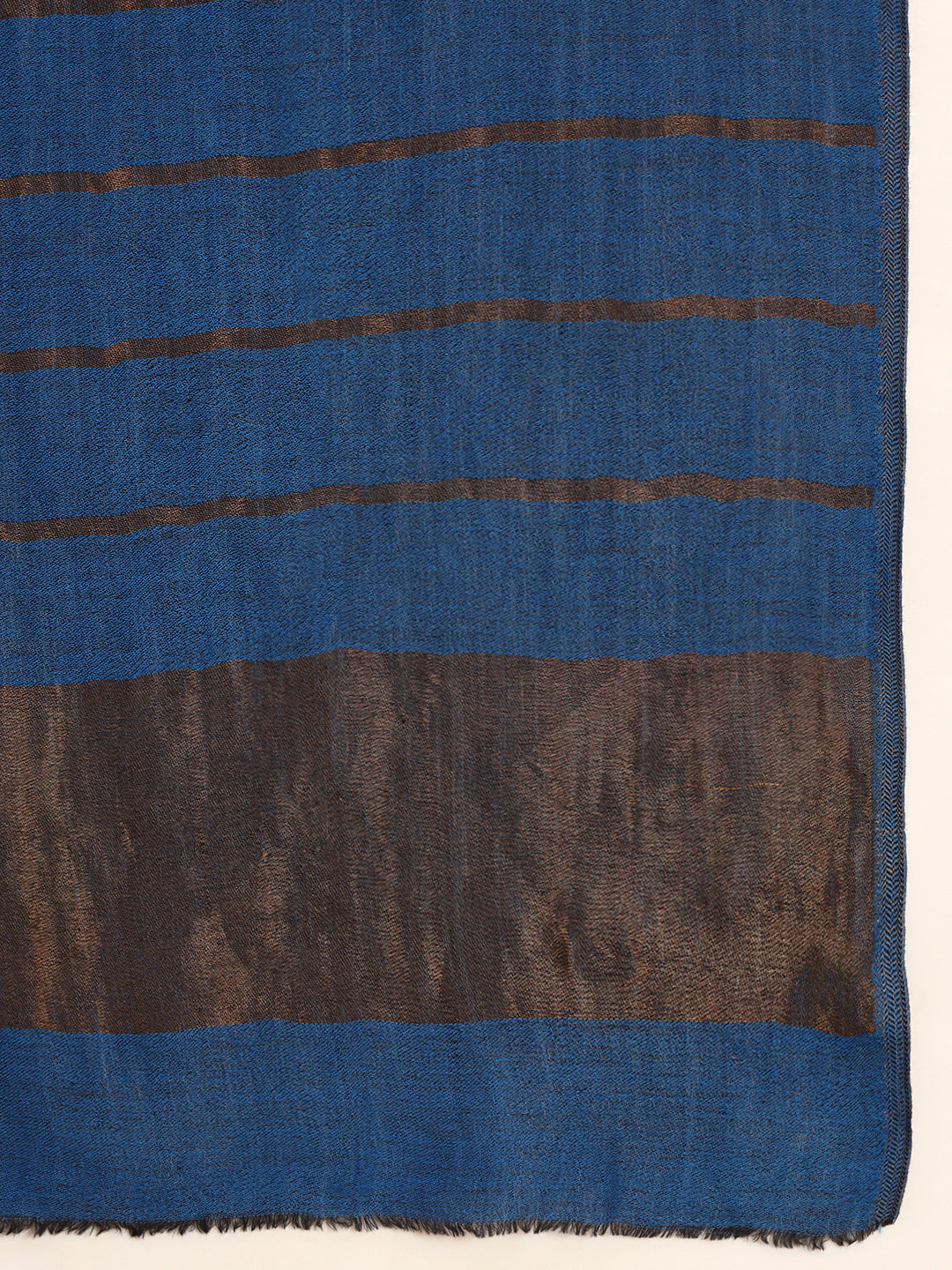 Pashmoda Men Parallel Grace Reversible Zari Moonlight Fine Wool Stole (Size: 71x203 Cm)