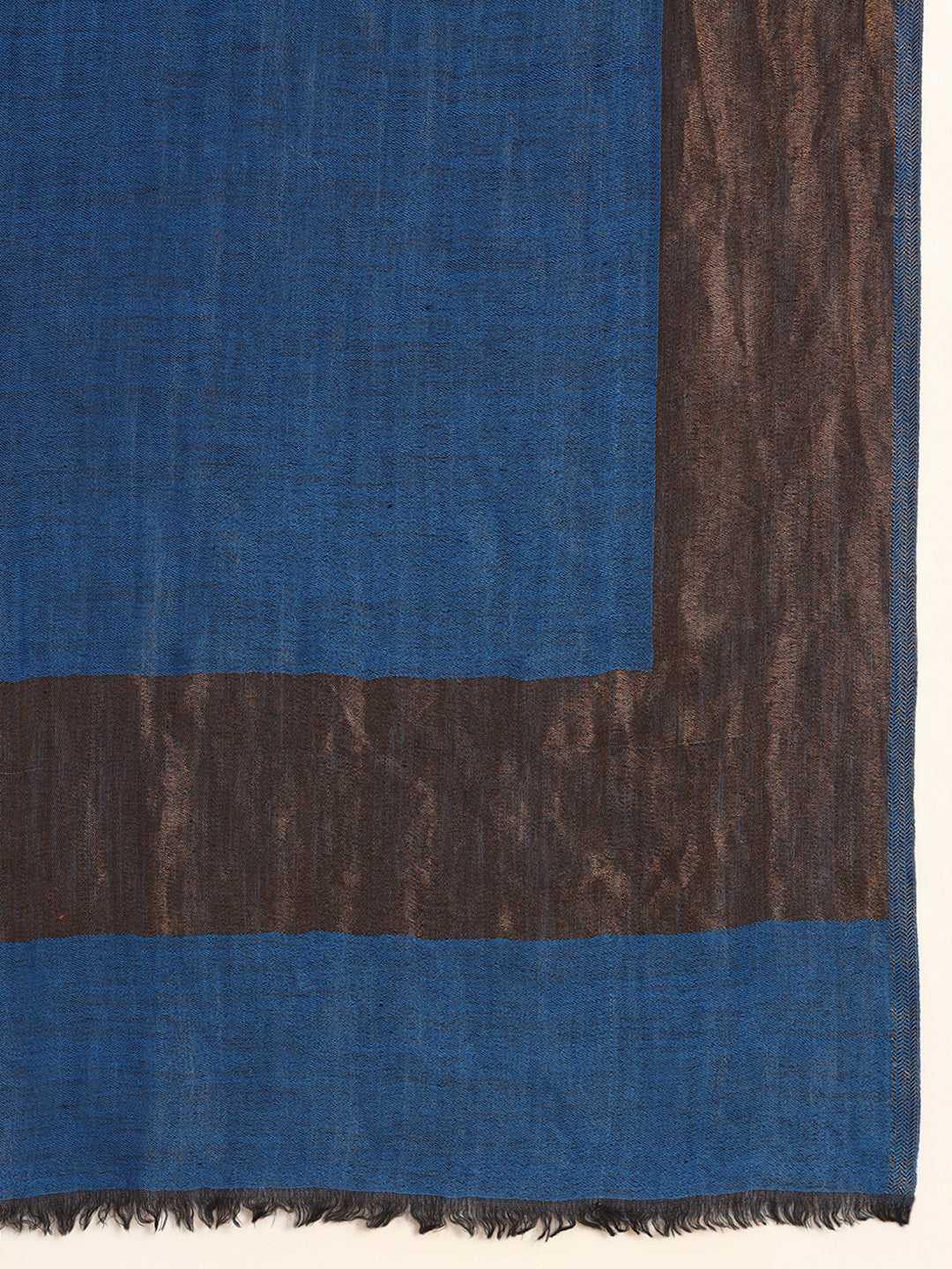 Pashmoda Men Midnight Bronze Reversible Zari Moonlight Fine Wool Stole (Size: 71x203 Cm)