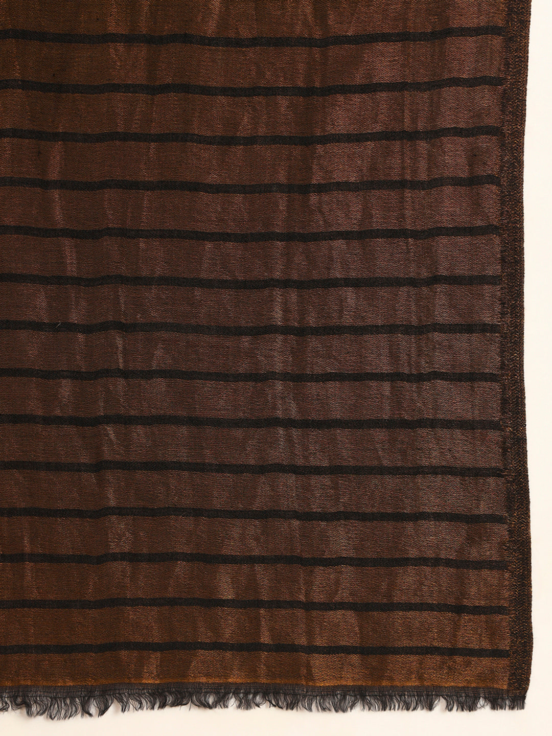 Pashmoda Men Golden Mirage Reversible Zari Moonlight Fine Wool Stole (Size: 71x203 Cm)