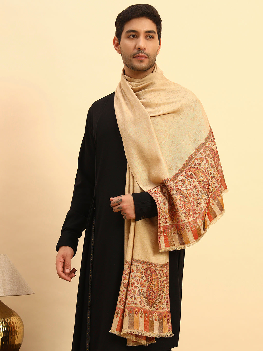 Pashmoda Men Gulpari Kaani Stole (Size : 71X203 CM)