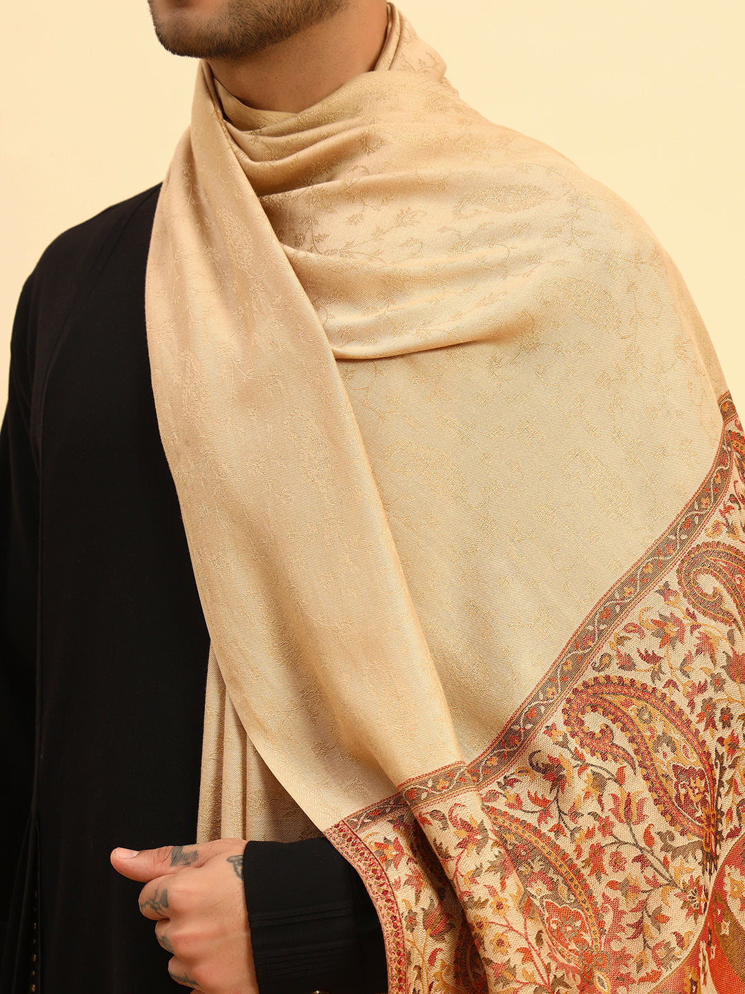 Pashmoda Men Gulpari Kaani Stole (Size : 71X203 CM)