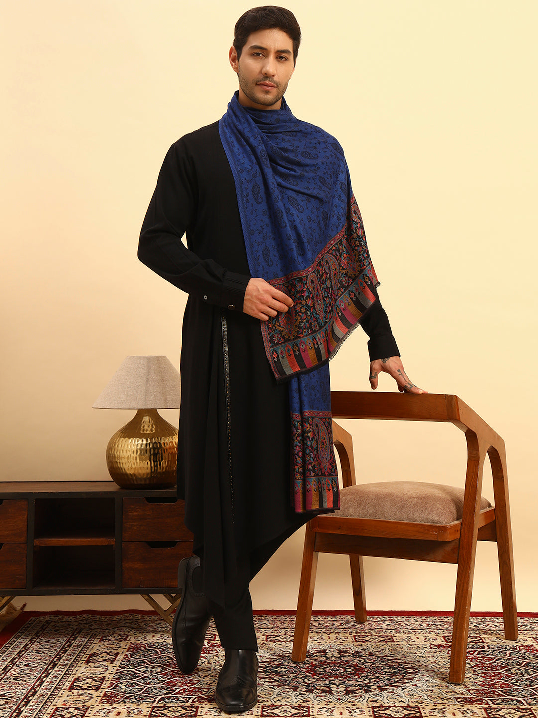 Pashmoda Men Gulpari Kaani Stole (Size : 71X203 CM)
