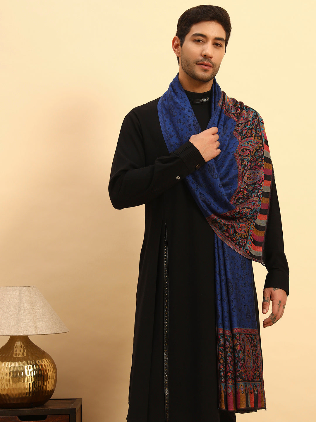 Pashmoda Men Gulpari Kaani Stole (Size : 71X203 CM)