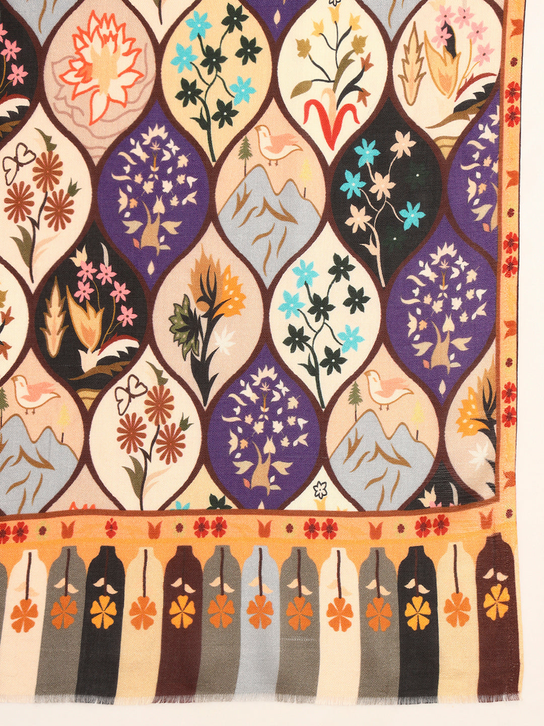 Pashmoda Men Floral Sonata Fine Soft Bamboo Fibre Stole (Size-71x203cm)