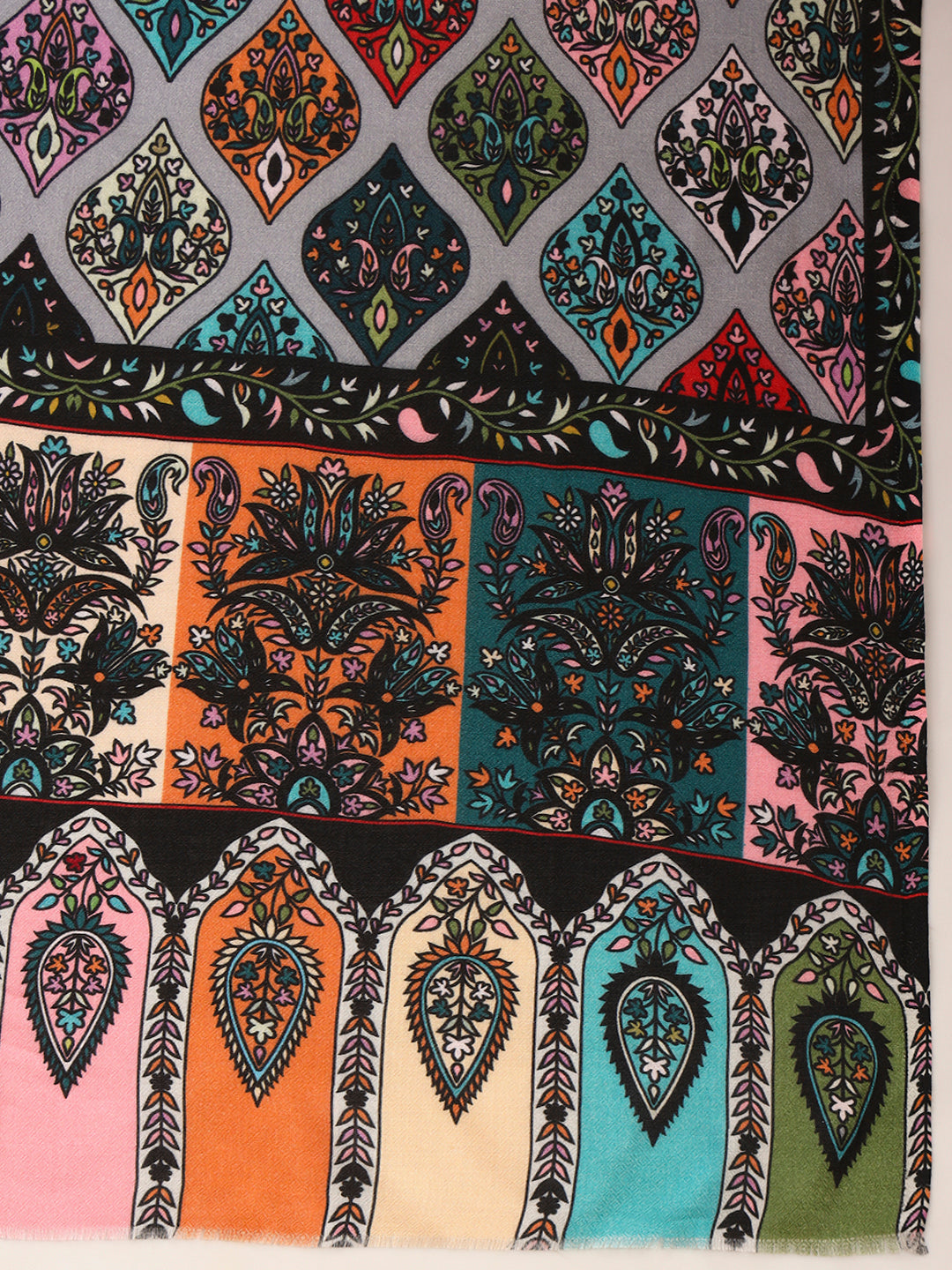 Pashmoda Men Floral Sonata Fine Soft Bamboo Fibre Stole (Size-71x203cm)