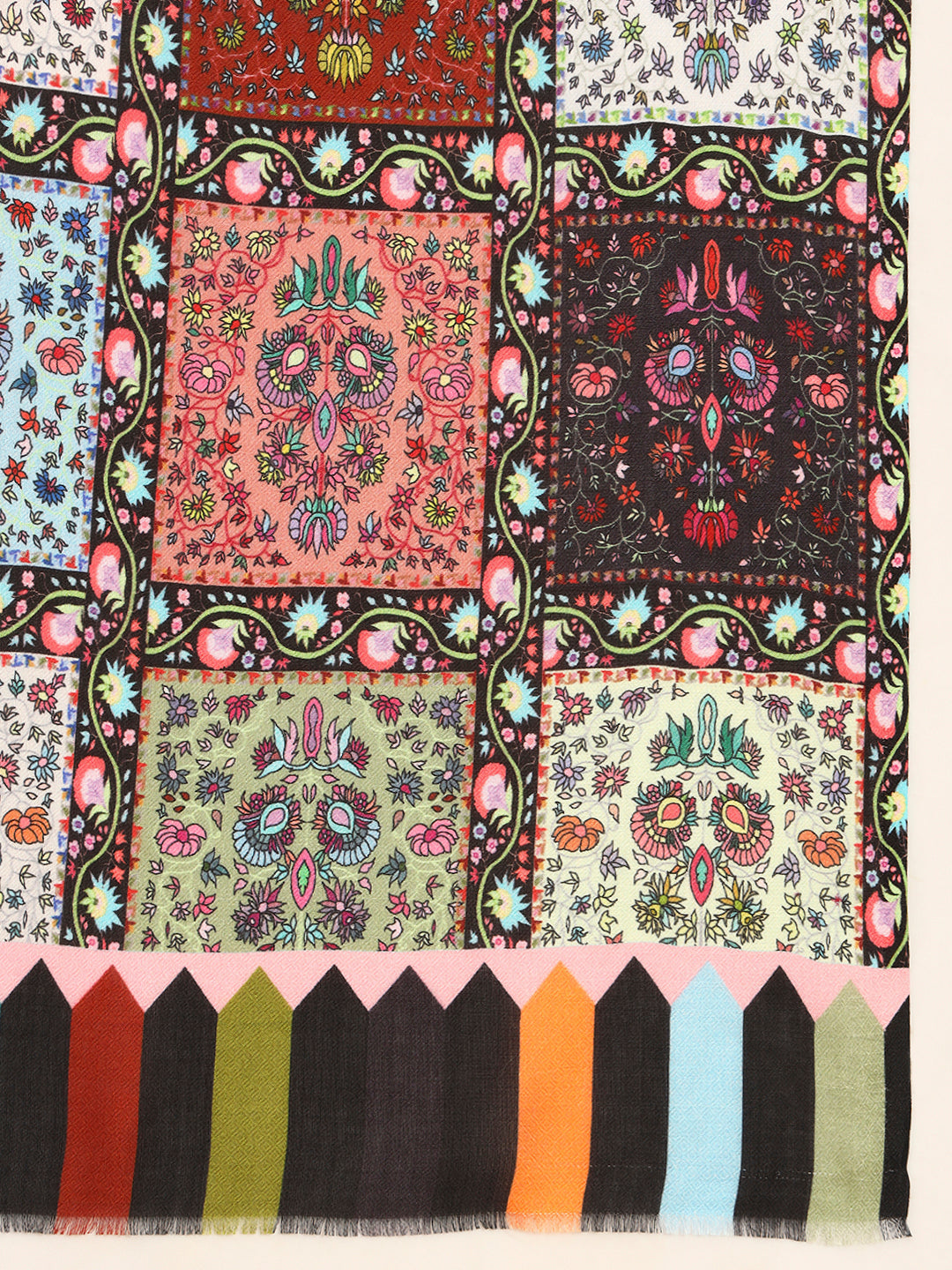 Pashmoda Men Floral Sonata Fine Soft Bamboo Fibre Stole (Size-71x203cm)