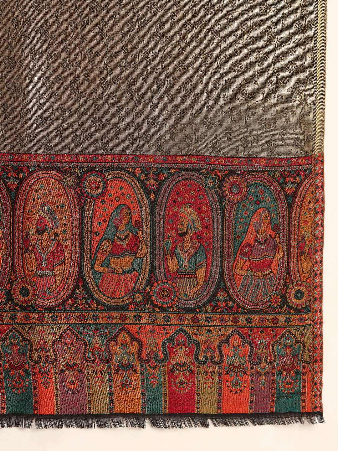 Pashmoda Men Silsila Zari Kaani Fine Wool Shawl (Size: 101X203 CM)