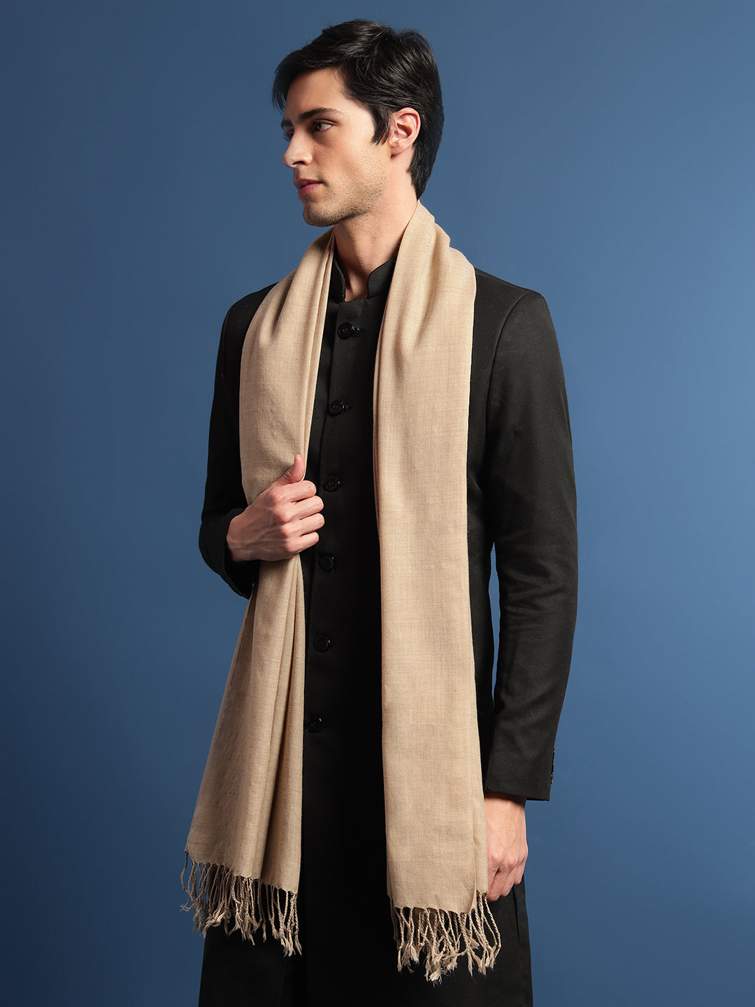 Pashmoda Men Rahmat Fine Wool Melange Stole (Size: 71x203 Cm)