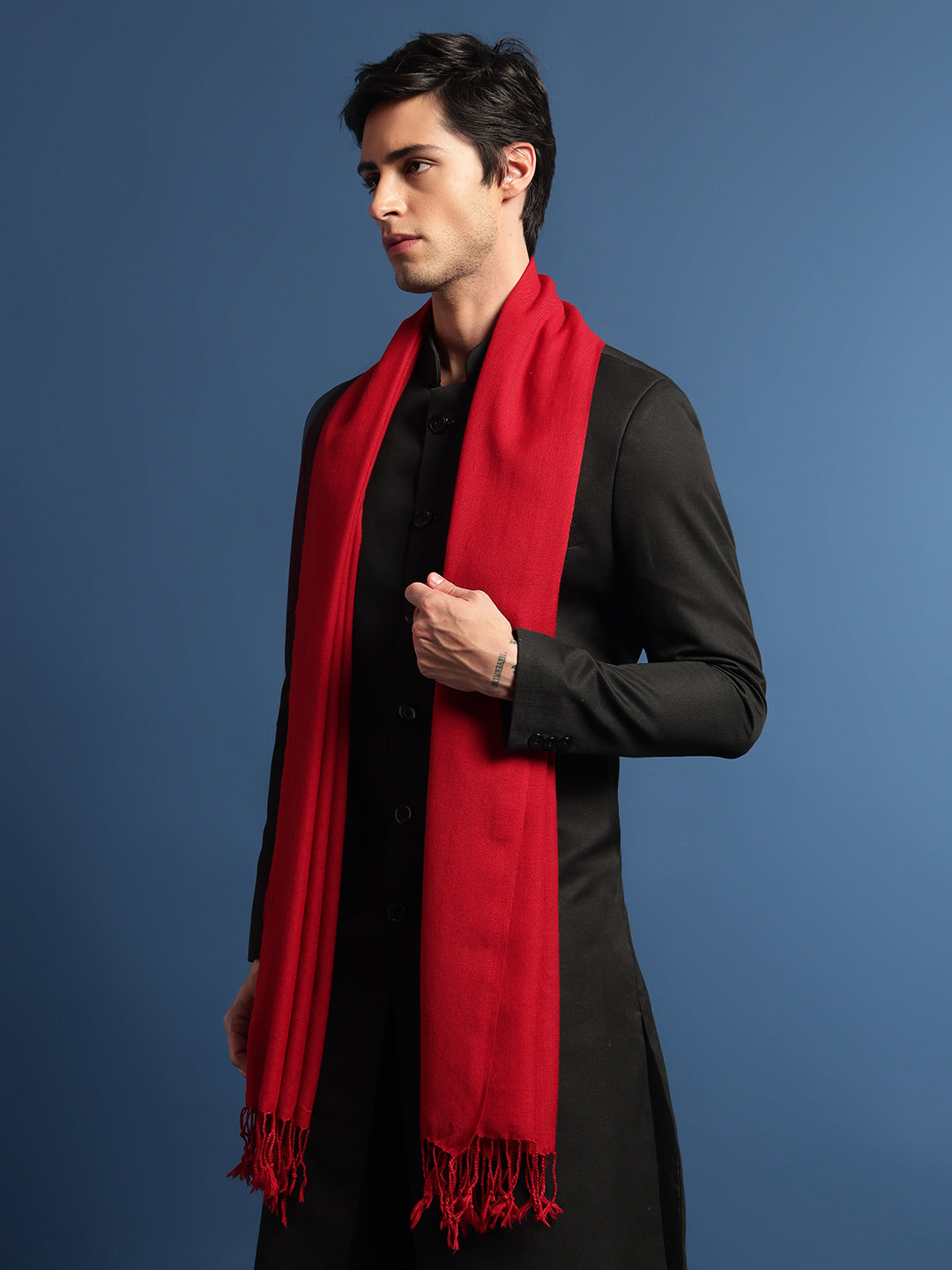 Pashmoda Men Rahmat Fine Wool Melange Stole (Size: 71x203 Cm)